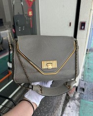 典精品名店 Chloe 真品 大象灰 全皮 Sally 莎莉包 雙層內裡 肩背包 現貨