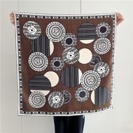 CFGYU ผ้าพันคอไหมหม่อนลายทแยงใหม่2024ผ้าพันคอกระเป๋าสี่เหลี่ยม Bandanna Herm รีดคอผ้าพันคอแบรนด์หรูด