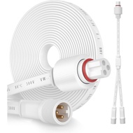 Plumbum Sambungan Pro Lampu Luar Kekal, Kabel Sambungan 3Pin, Kabel Kuasa IP68, Sambungan 10FT + Sam