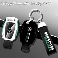 Racing Sport ABS Smart Car Key Fob Shell Case Holder Chain TPU Buttons Protection For Mercedes-Benz 