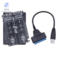 【Zhangyunqing】 M.2คู่ NGFF TO SATA 3.0 SSD USB อะแดปเตอร์2in1กล่องฮาร์ดไดรฟ์ภายนอกช่องฮาร์ดดิสก์แปลง