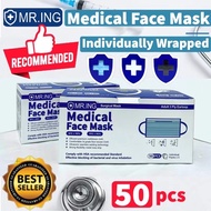 Mr Ing 3Ply Surgical Adult/Kids Medical Face mask CE (50Pcs)