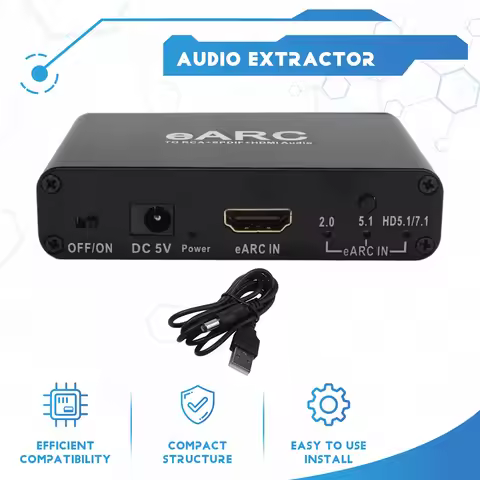 HOPE! HDMI-Compatible EARC ARC Audio Extractor 192Khz Converter EARC to RCA Audio Extractor Adapter 