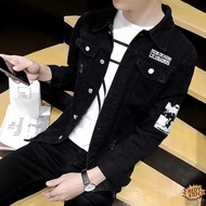 ❋Ready Stock❋ korean style jaket jeans lelaki Spring and Autumn Denim Coat Men's White Denim Fashion All-match Student Denim Jacket