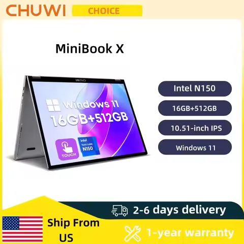 CHUWI MiniBook X 2-in-1 Touch Screen Laptop Intel N150 16GB LPDDR5 512G SSD 10.51"1920x1200 FHD Reso
