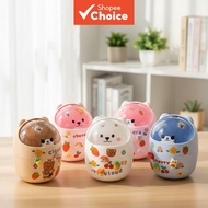 This mini waste bin features a flip cover and a cute bear design, ideal for desktop placement.  Mini