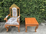 เก้าอี้หลุยส์ รุ่นเล็ก ชุด เก้าอี้ และโต๊ะเคียง ไม้สักทอง เก้าอี้ประธาน เก้าอี้รับรอง เก้าอี้รับแขกหลุยส์ เก้าอี้ท้าวแขนมีพนักพิง