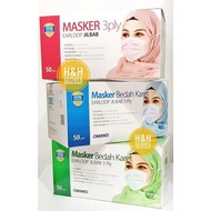 Terbaik 🧡 Masker Jilbab / Masker Headloop 3 Ply / Masker Jilbab 3Ply