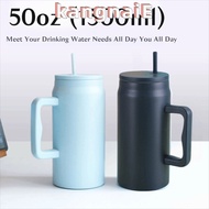 KANGNAI Thermal Cup, Simple 50oz Car Cup Thermal, Modern Stainless Steel 1500ml Reusable Water Bottl