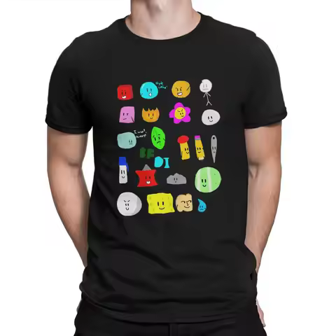 Characters Essential Men T Shirt Battle for Dream Island BFDI 4 and X Humor Tees Crewneck T-Shirts 1