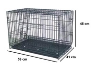 กรงพับ มีถาดพลาสติกรองกรง สำหรับสุนัข แมว กระต่าย เบอร์ 3 ขนาด 41x59x44 cm.