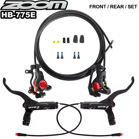 ZOOM Bicycle Hydraulic Brake Set 1100/1850mm 2 Piston Oil Pressure MTB Disc Brake for Scooter E-Bike