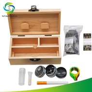 [COD] Star hot new wooden storage box smoking set pipe smoke grinder mouthpiece accessories