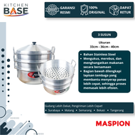 Maspion Langseng Panci Kukus Dandang Aluminium 33 36 40 cm Susun 3 Tingkat - KB