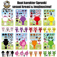 [SPRUNKI] DIY SPRUNKI Face Changing Puzzle Sticker DIY SPRUNKI Decorative Sticker/ Sprunki Education