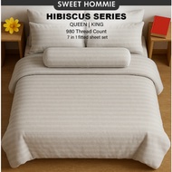 Set 7in1 Fitted Bedsheet with Comforter Pillow Bolster Case Cadar Comforter Set Mattress King Queen