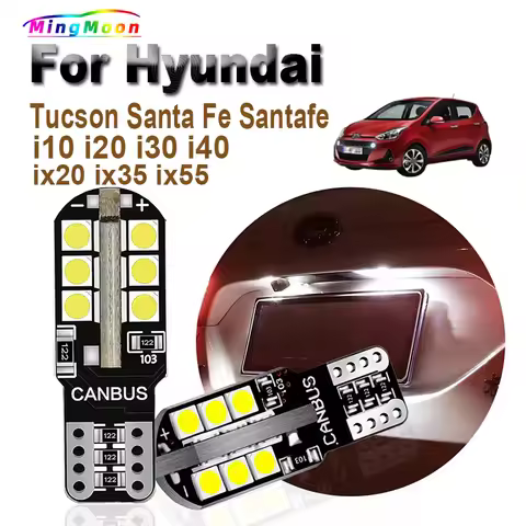 2Pcs T10 Car LED License Plate Bulbs Interior Parking Lamp For Hyundai Tucson Santa Fe Santafe ix20 