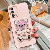 TEMU เคสโทรศัพท์นุ่มพร้อมขาตั้งรูปหมีน่ารัก Y2K สำหรับ OPPO Reno 6-5G/Reno6Lite/A95-4G/A74-4G/F19/F1