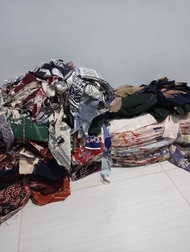 kain perca ukuran campur cocok buat kerajinan tangan bahan Santung atau rayon kain perca kiloan