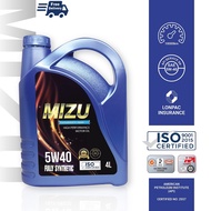 Mizu 5W40 Fully Synthetic Engine Oil Lubricant (4L) [Free Sticker]