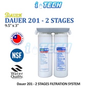 DAUER 201 DR201 2 Stages Water Filter 2 in 1 Set - 1 Micron PP Sediment + KDF Carbon Filter Cartridg