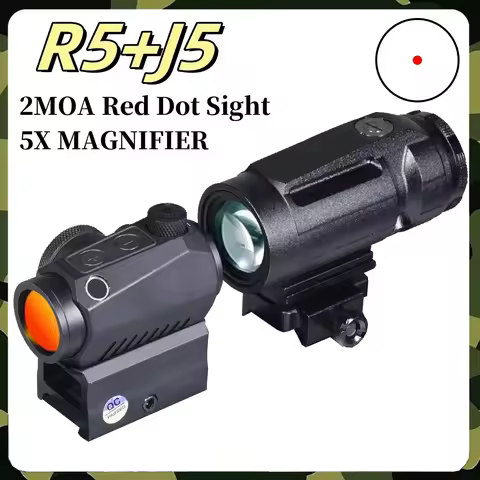 R5 J5 5x J3 3X Magnifier Tactical Scope Red Dot Sight Spotting Scope 2MOA Holographic Hunting Co-Wit