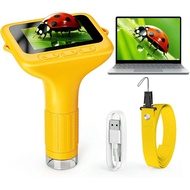 RIVGOT Children's Microscope, 3.0-Inch Mini Pocket Handheld Macro 1000* Magnifier, Portable Educatio