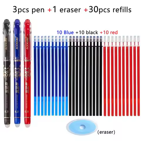 12Pcs/23Pcs/34Pcs/60Pcs Erasable Gel Pen Set 0.5mm Refills Muti-Colors Ink Washable Handle Stationer