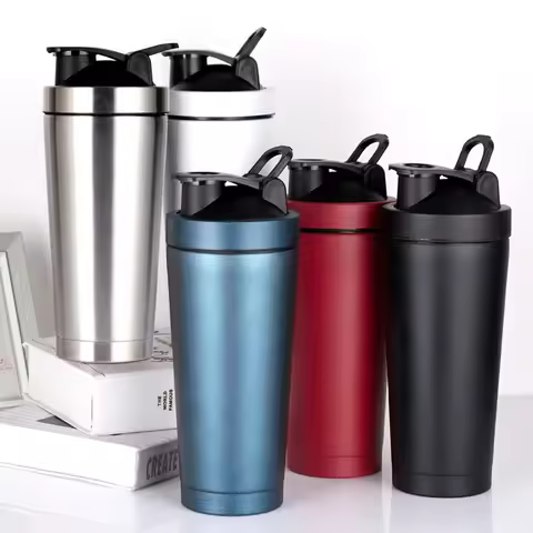Stainless Steel Protein Shaker Bottle Stainless Steel Sports Water Bottle Shaker Cup Leak Proof 750M