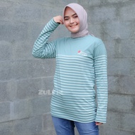 Kaos Salur Lengan Panjang Atasan Wanita Dewasa Terbaru Bahan Cotton Adem