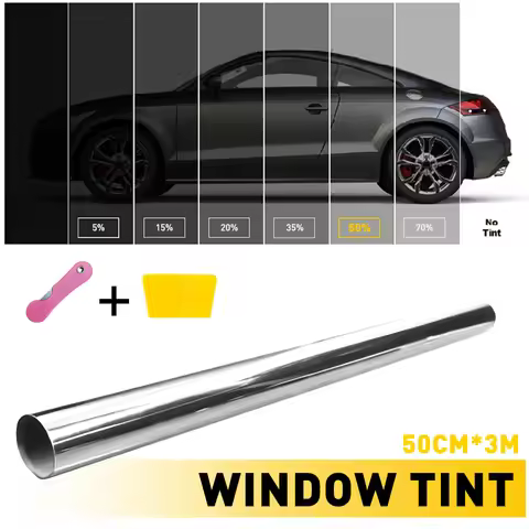 50x3m 35/50 Percent VLT Silver Car Window Tint Film For Auto Home Office Glass Sticker UV Protector 