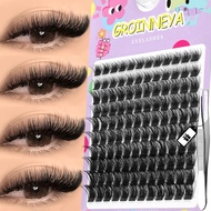GROINNEYA False Eyelashes 3D Bushy Eyelash Lash Cluster Natural Fluffy Large Capacity Thick Eyelash 
