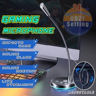 Gaming Microphone USB Desktop Microphone PC Computer Mic Online Class Microphone Adjustable Hose Stu