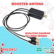 Miloku Penguat Sinyal Antena TV Digital DVB-T2 Receiver Amplifier Signal Booster 4K HD Televisi Kabel Jack USB UHF