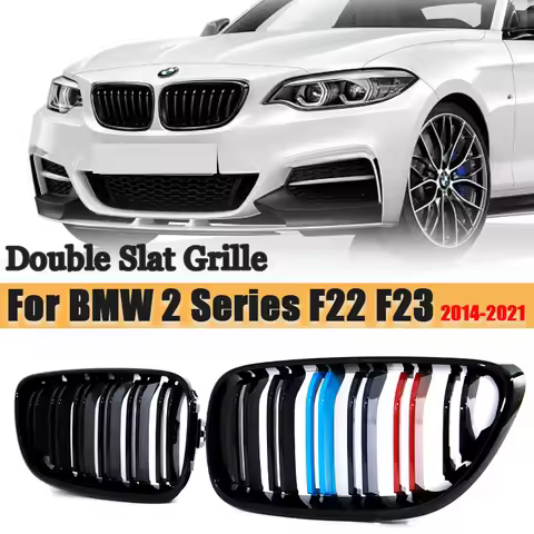 For BMW 2 Series F22 2014-2021 Dual Slat Grille Gloss Black Matte Black Half Carbon Fiber M Color Si
