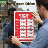EPOCH Store Opening Signs Decal, UV Resistant Waterproof Business Hours Sticker, Multifunctional Sel