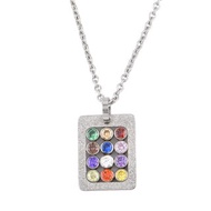 禱告勇士 | 閃閃12色皓石祭司牌頸鏈 精鋼