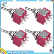 【ouwym9al】4Pcs AC 250V 2A 120V 5A 6 Pin Terminals ON/Off/ON DPDT Toggle Switches