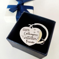 Stainless Steel Keychain Engravable Thank You Gift for Colleague Friend Coworker