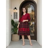 Aurora ethnic Christmas dress with lining, ethnic motif dress