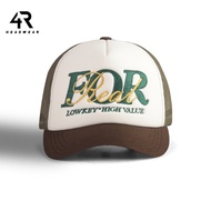 HIJAU 4R Headwear | Short Tongue Net Hat | Bw & Brown & Army Green Combination