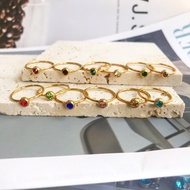 Birthstone ring stainless steel ring 1 pc/ gold jewellery ring