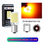 HLINKEY 2Pcs DC12-24V LED Highlight Anti-flicker BAU15S 1156 PY21W P21W 1157 T20 7440 W21W BAY15D P2