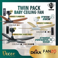 [TWIN PACK] DEKA Baby Fan DEKA F5DC BABY PRO FANZO Baby Fan FANZO TURBO BABY 46" 42" Ceiling Fan