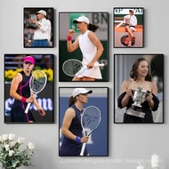 Athlete I-Iga S-Swiatek  Poster Self-adhesive Art Waterproof Paper Sticker Coffee House Bar Room Wal