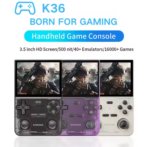 Bestseller K36 Handheld Game Console 3.5 Inch Hd Ips Screen Dual Joystick Preloaded 16000games 40emu
