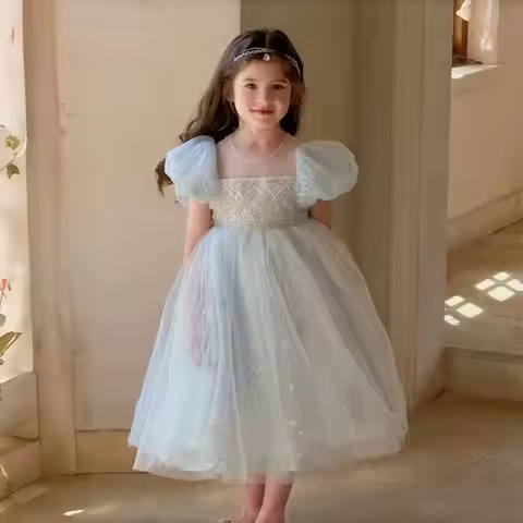 2026 New Baby Summer Girls Boutique Sequined Mesh Dress, Princess Kids Sweet Fashion Party Dress 3 -