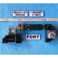 RELAY LY2 220VAC + SOCKET FORT