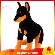 OPPO Sitting Dog Plushie Cuute Dog Plush Toy Adorable Sitting Doberman Pinscher Plush Toy Soft Stuff