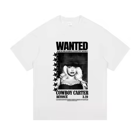 Wanted She Is Releasing Gountry Music Beyonce Cowboy Carter T-shirt Men's Fashion Casual Oversized T